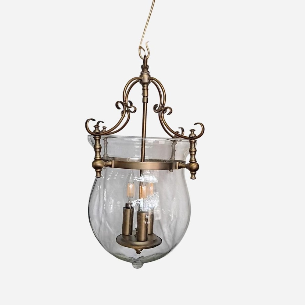 Clear glass and brass pendant French Styled light chandelier